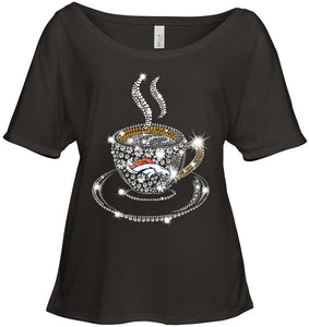 Denver Broncos coffee cup diamond glitter shirt