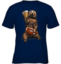 Load image into Gallery viewer, Denver Broncos Beer drinking bear shirt
