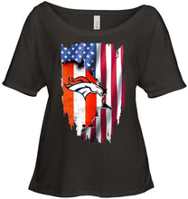 Load image into Gallery viewer, Denver Broncos flag ripped american flag shirt
