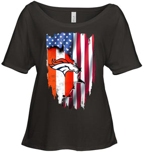 Denver Broncos flag ripped american flag shirt