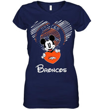 Load image into Gallery viewer, Mickey loves Denver Broncos fan shirt
