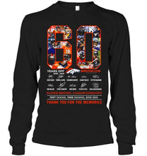 Load image into Gallery viewer, 60 years of Denver Broncos thank you for the memories shirt
