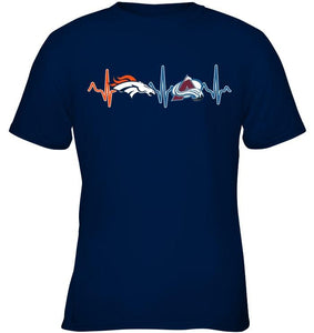 Denver Broncos Colorado Avalanche heartbeat shirt