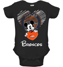 Load image into Gallery viewer, Mickey loves Denver Broncos fan shirt
