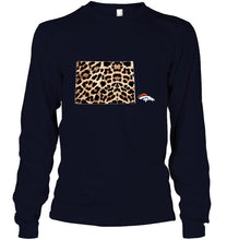 Load image into Gallery viewer, Denver Broncos panther pattern state map shirt
