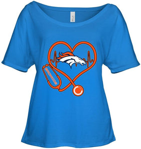 Denver Broncos nurse scope love heartbeat shirt