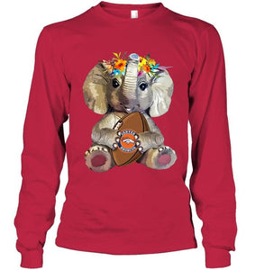 Elephant loves Denver Broncos shirt