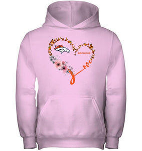 Denver Broncos butterfly heart shirt