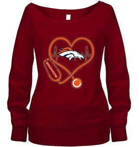 Denver Broncos nurse scope love heartbeat shirt