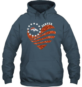 Denver Broncos glitter heart shirt