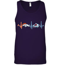 Load image into Gallery viewer, Denver Broncos Colorado Avalanche heartbeat shirt
