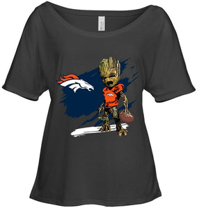 Denver Broncos angry baby groot ripped shirt