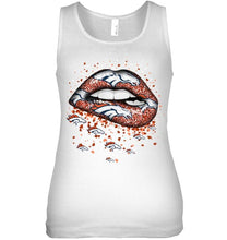 Load image into Gallery viewer, Denver Broncos heart glitter pattern lips shirt
