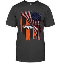 Load image into Gallery viewer, Denver Broncos american flag fan hoodie
