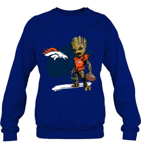 Denver Broncos angry baby groot ripped shirt