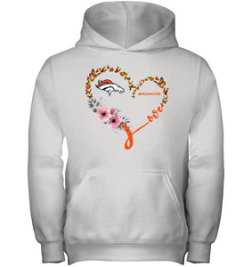 Denver Broncos butterfly heart shirt