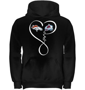 Denver Broncos Colorado Avalanche love heart shirt