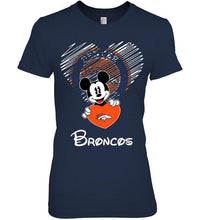 Load image into Gallery viewer, Mickey loves Denver Broncos fan hoodie
