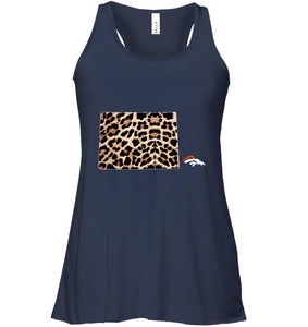 Denver Broncos panther pattern state map shirt