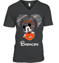 Load image into Gallery viewer, Mickey loves Denver Broncos fan shirt

