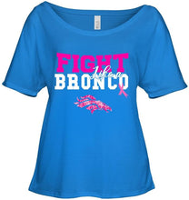 Load image into Gallery viewer, Fight like a Bronco Denver Broncos br east cancer support fan shirt
