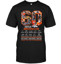 Load image into Gallery viewer, 60 years of denver broncos signed shirt
