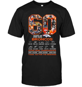 60 years of denver broncos signed shirt