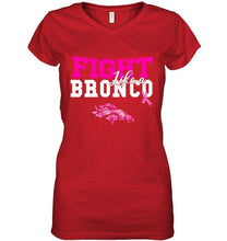 Load image into Gallery viewer, Fight like a Bronco Denver Broncos br east cancer support fan shirt
