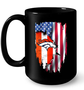 Denver Broncos flag ripped american flag shirt