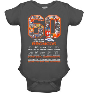 60 years of denver broncos signed shirt