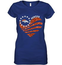 Load image into Gallery viewer, Denver Broncos glitter heart shirt
