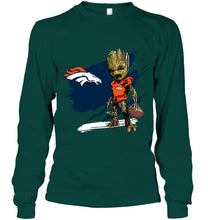 Load image into Gallery viewer, Denver Broncos angry baby groot ripped shirt
