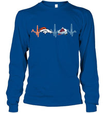 Load image into Gallery viewer, Denver Broncos Colorado Avalanche heartbeat shirt
