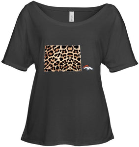 Denver Broncos panther pattern state map shirt
