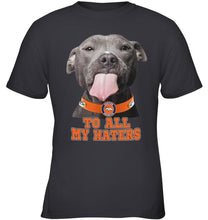 Load image into Gallery viewer, Denver Broncos to all my haters pitbull shirt
