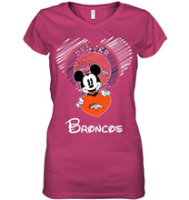 Load image into Gallery viewer, Mickey loves Denver Broncos fan shirt
