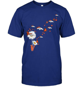 Denver Broncos daisy butterfly fan shirt