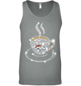 Denver Broncos coffee cup diamond glitter shirt