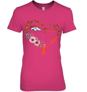 Denver Broncos butterfly heart shirt