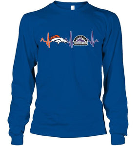 Denver Broncos Colorado Rockies heartbeat shirt