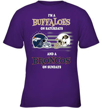Load image into Gallery viewer, I'm Colorado Buffaloes on Saturdays and Denver Broncos on Sundays shirt
