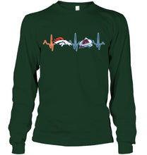 Load image into Gallery viewer, Denver Broncos Colorado Avalanche heartbeat shirt

