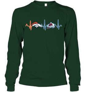 Denver Broncos Colorado Avalanche heartbeat shirt