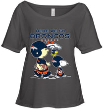 Load image into Gallery viewer, Here we go Denver Broncos snoopy shirt
