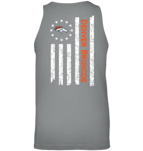 Denver Broncos star american flag on back shirt