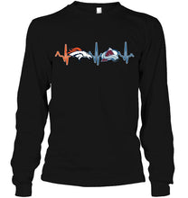 Load image into Gallery viewer, Denver Broncos Colorado Avalanche heartbeat shirt
