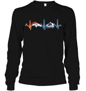 Denver Broncos Colorado Avalanche heartbeat shirt