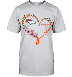 Denver Broncos butterfly heart shirt