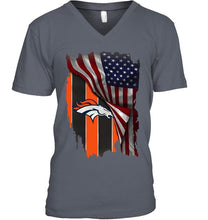 Load image into Gallery viewer, Denver Broncos american flag fan hoodie
