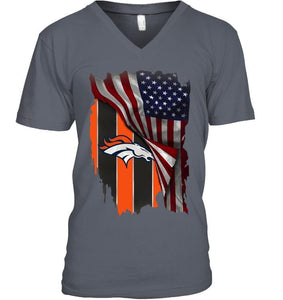 Denver Broncos american flag fan hoodie